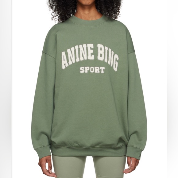 Anine Bing Sweaters - Anine Bing Tyler Sweatshirt in Green size XS